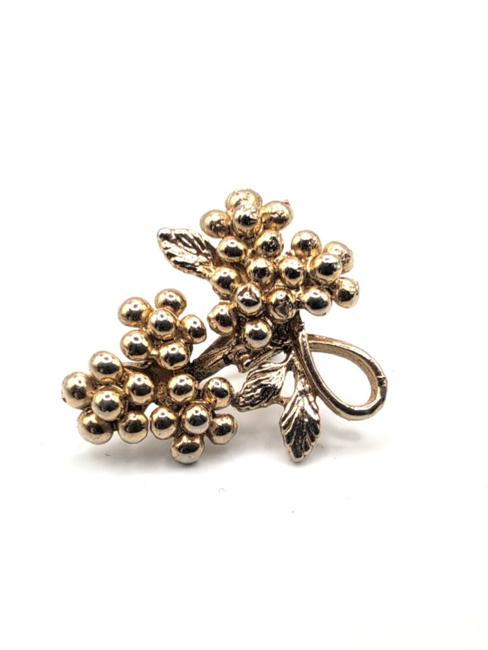 Vintage Coro Gold Tone 1" Grape Cluster Screw Back Earrings Marked VGC - Picture 3 of 6